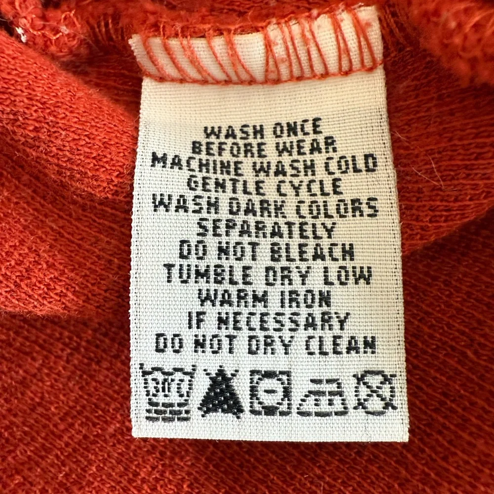 Thomas Dean Red Burnt OrangeZip-Up Sweater with Navy Trim L